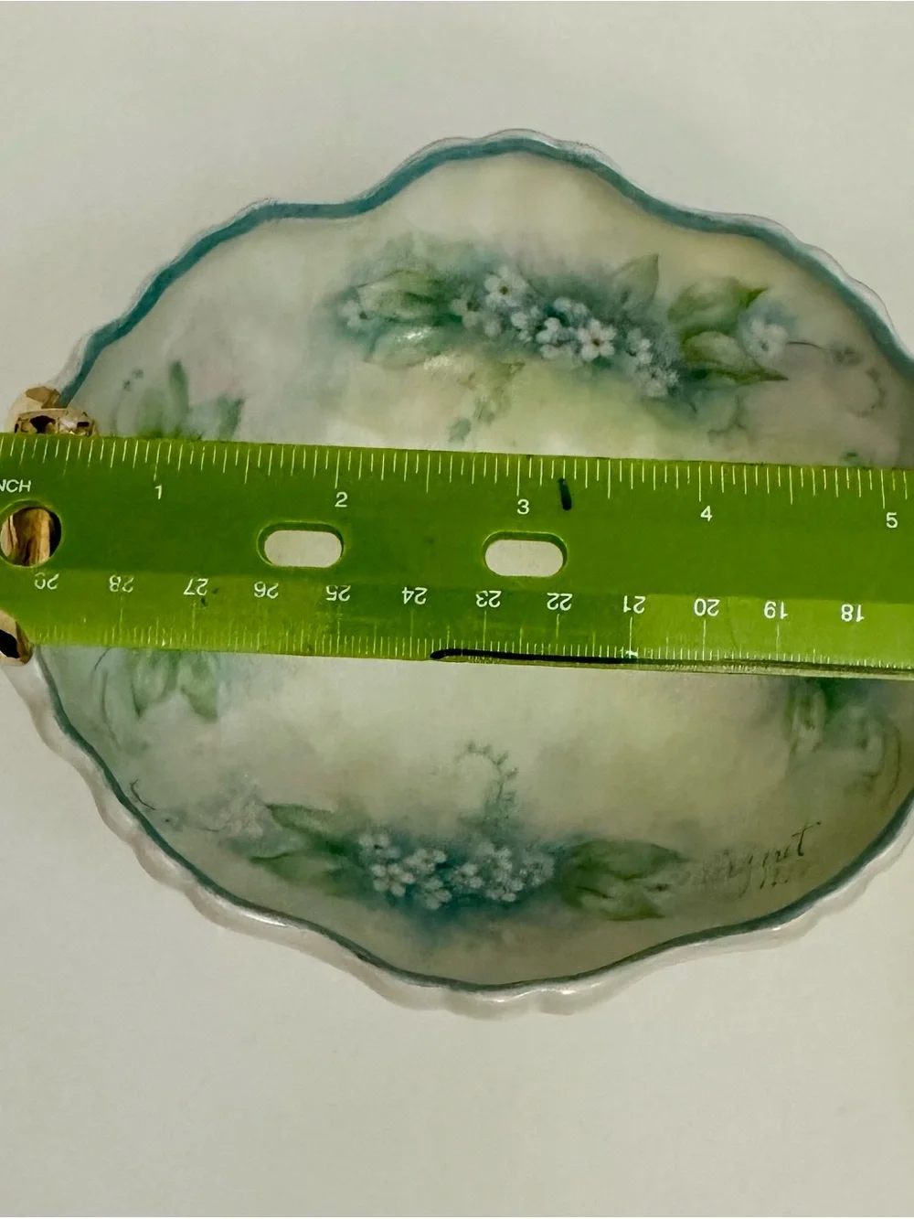 Vintage Porcelain Bowl-White & Blue Forget-Me-Not Flowers-6x5 in.